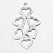 Non-Tarnish 201 Stainless Steel Pendants, Heart with Heart, Stainless Steel Color, 29x16x0.5mm, Hole: 1mm