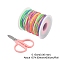 Round Polyester Elastic Cord, Adjustable Elastic Cord, with Stainless Steel Scissors, Colorful, 1.5mm, about 43.74 Yards(40m)/Roll