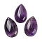 Natural Amethyst Pendants, Teardrop Charms, 25~28x17~20x6~7mm, Hole: 1.6mm