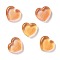 Transparent Resin Cabochons, with Glitter, Heart, Dark Orange, 18x19.5x6.5mm