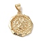 Brass Pendants, Cadmium Free & Nickel Free & Lead Free, Real 18K Gold Plated, Lion, 20x17.5x2.5mm, Hole: 5.5x3.3mm