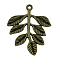 Tibetan Style Alloy Pendants, Cadmium Free & Lead Free, Leaf, Antique Bronze, 34x28x2mm, Hole: 2mm, about 300pcs/1000g