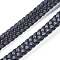 3.28 Feet Micro Fiber Imitation Leather Cord, Flat Braided Leather Cord, for Bracelet & Necklace Making, Black, 8x3mm