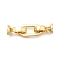 Rectangle Rack Plating Brass Fold Over Clasps, Long-lasting Plated, Lead Free & Cadmium Free, Real 18K Gold Plated, 35mm, Hole: 6mm