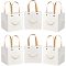 Funny Craft Paper Handbags, Gift Bags with Smiling Shape Clear Windows, Rectangle, White, Unfold: 26x15x15cm