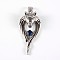 316 Surgical Stainless Steel Sapphire Big Pendants, Wolf, 59x27x15mm, Hole: 8x5mm