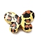 Electroplate & Spay Painted Acrylic Beads, Butterfly with Leopard Print Pattern, Gold, 12x17x4mm, Hole: 1.6mm
