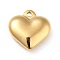 Ion Plating(IP) 304 Stainless Steel Pendants, Puffed Heart Charms, Real 18K Gold Plated, 17x16.5x5mm, Hole: 1.6mm