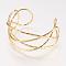 Brass Cuff Bangle, Real 18K Gold Plated, 1-3/4 inchx2-1/8 inch(48x54mm)