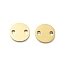 304 Stainless Steel Laser Cut Flat Round Connector Charms, Ion Plating(IP), Real 14K Gold Plated, 10x1mm, Hole: 1.8mm