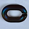 Transparent Acrylic Quick Link Connectors, AB Color Oval Links, Black, 19x14mm