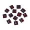 2-Hole Baking Paint Glass Seed Beads, Square, Dark Red, 5x5x2mm, Hole: 0.7~1mm, about 455pcs/50g