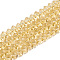 Glass Beads Strands, Faceted, Triangle, Gold, 7~7.5x7~7.5x4~5mm, Hole: 1.5mm, about 100pcs/strand, 17.3 inch~19 inch