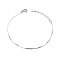 Simple Elegant Rhodium Plated 925 Sterling Silver Bracelet, Snake Chain Bracelet, Platinum, 160x0.8mm