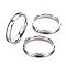 304 Stainless Steel Grooved Finger Ring Settings, Ring Core Blank, for Inlay Ring Jewelry Making, Stainless Steel Color, Inner Diameter: 20mm