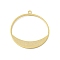 Brass Pendants, Cadmium Free & Lead Free, Ring Charm, Real 24K Gold Plated, 30.5x28x0.5mm, Hole: 1.6mm