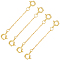 925 Sterling Silver Cable Chain, with Spring Gate Rings, Golden, 55mm, 4pcs/set
