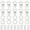 DIY Jewelry Making Findings Kits, including Alloy Star Swivel Clasps, 304 Stainless Steel/Iron Split Key Rings, Platinum & Stainless Steel Color, 34x24x6mm, Hole: 9x5mm, 20x2mm