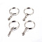 Iron Split Key Rings, with Curb Chains, Keychain Clasp Findings, Platinum, 25x2mm