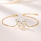 Brass Micro Pave Clear Cubic Zirconia Link Bracelets, Cable Chain Bracelets for Women, Golden, Butterfly, Inner Diameter: 6-1/4 inch(16cm)