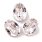 Glass Rhinestone Cabochons, Pointed Back & Back Plated, Faceted, Oval, Rosaline, 8x6x4mm
