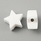 Food Grade Eco-Friendly Silicone Beads, Star, White, 13x13x7mm, Hole: 2.5mm
