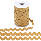 Polyester Wave Lace Trim Ribbon, Wave Bending Lace Trim, Clothes Accessories, Goldenrod, 3/8 inch(10mm), 24.5~25 yards