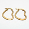 Heart 304 Stainless Steel Hoop Earrings, Hypoallergenic Earrings, Golden, 27x23x2mm, Pin: 1x0.5mm