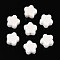 Handmade Porcelain Bead, Plum Blossom, Bright Glazed Porcelain, White, 10.5~11x11~11.5x7.5~8mm, Hole: 2~2.5mm