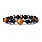 Natural Tiger Eye Heart Beaded Stretch Bracelet, 7-1/2 inch(19cm)