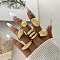 6Pcs Alloy Finger Rings Sets, Golden, Inner Diameter: 15~20mm