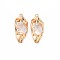 Brass Micro Pave Clear Cubic Zirconia Pendants, Nickel Free, Real 18K Gold Plated, 26x11x5.5mm, Hole: 1.5mm