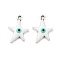 Alloy Enamel Pendants, Star with Evil Eye Charm, Cadmium Free & Nickel Free & Lead Free, Antique Silver, White, 22x15x3.5mm, Hole: 1.8mm