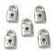 Tarnish Resistant 304 Stainless Steel Pendant Rhinestone Settings, Lock, Stainless Steel Color, Fit for 0.8mm Rhinestone, 16x10x3.5mm, Hole: 4x5mm, Inner Diameter: 4x3.5mm