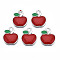 Alloy Enamel Pendants, Platinum, Apple, FireBrick, 22x18x2.5mm, Hole: 3mm