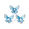 Rainbow Color Resin Cabochons, Butterfly, Deep Sky Blue, 10x11x3mm