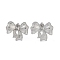 Non-Tarnish 304 Stainless Steel Stud Earrings, Bowknot, Stainless Steel Color, 20x24mm