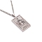 304 Stainless Steel Curb Chain Rectangle with Constellation Pendant Necklaces, Stainless Steel Color, Virgo, 23.62 inch(60cm)