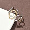 304 Stainless Steel Double Color Cuff Rings, Ion Plating(IP), Golden & Stainless Steel Color, 13.5mm