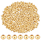 Brass Spacer Beads, Long-Lasting Plated, Round, Real 24K Gold Plated, 4x3.5mm, Hole: 1.6mm, 300pcs