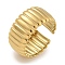 304 Stainless Steel Open Cuff Ring for Women, Golden, Inner diameter: Adjustable, 10mm