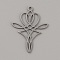 201 Stainless Steel Pendants, Laser Cut, Heart with Knot Charm, Stainless Steel Color, 34x26x1mm, Hole: 1.8mm