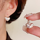 Серьги-гвоздики с застежкой в форме сердца из латуни с микропаве из прозрачных кубических цирконий FS-WGB29CA-01-2