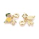 Европейские подвески-шармы с микропаве из цветных кубических цирконий и эмали из латуни KK-T079-78G-2