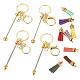 Наборы для самостоятельного изготовления брелоков из сплава и алюминиевого сплава с бусинами DIY-TA0012-43G-2