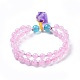 Браслеты с подвесками из натурального розового кварца BJEW-I260-16-2