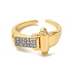 Манжеты из латуни с микро паве кубический цирконий для женщин RJEW-G325-09GP-2