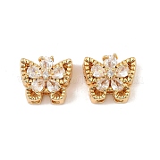 Латунные микро проложить кубического циркония бусы KK-C155-02G-01