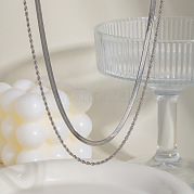 Модные двухслойные ожерелья из нержавеющей стали для женщин VZ1613-2