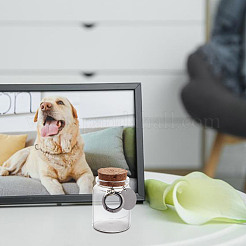 2 шт. прозрачные стеклянные пустые бутылки с подвесками в виде отпечатков лап в виде сердечек и медальонов AJEW-DR00039